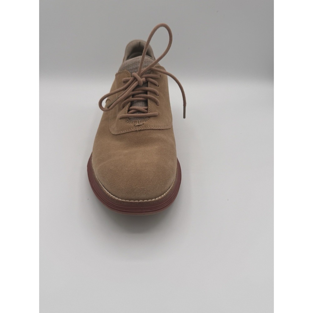 Cole Haan Original Grand Mens 11.5 M Tan Suede Oxford Shoes  Brick Red Sole - Picture 8 of 13
